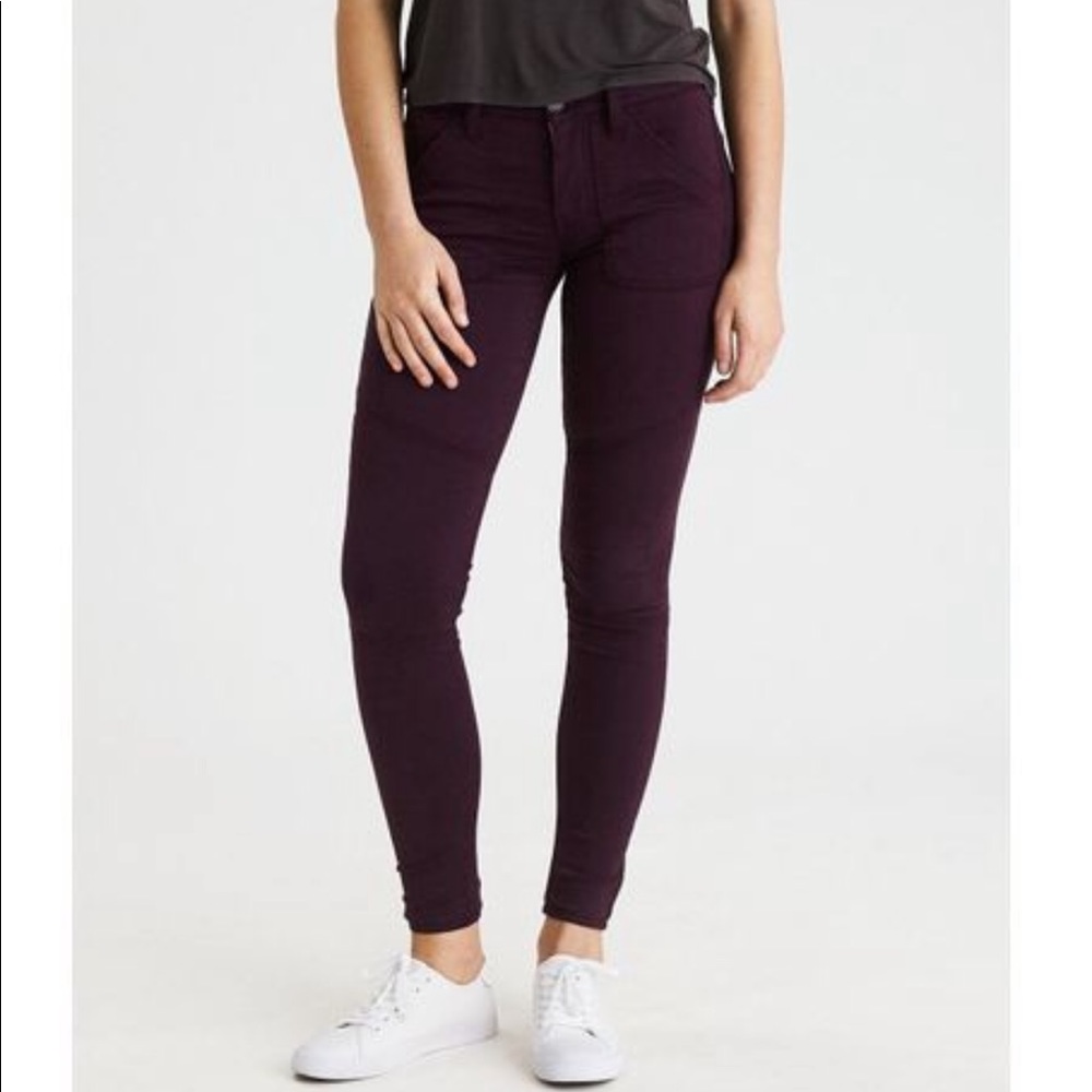 AE Plum Denim Jegging Size 8